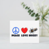 Peace Love Hockey Briefkaart (Staand voorkant)