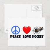 Peace Love Hockey Briefkaart (Voorkant / Achterkant)