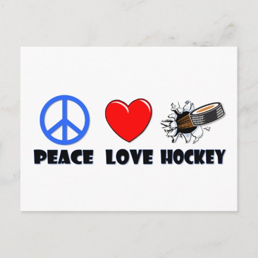 Peace Love Hockey Briefkaart (Voorkant)