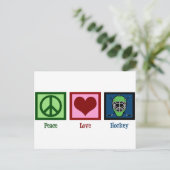 Peace Love Hockey Briefkaart (Staand voorkant)