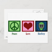 Peace Love Hockey Briefkaart (Voorkant / Achterkant)