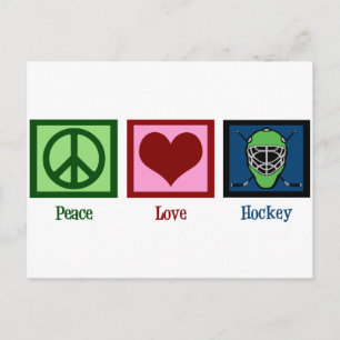 Peace Love Hockey Briefkaart