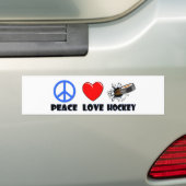 Peace Love Hockey Bumpersticker (Op auto)