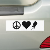 Peace Love Hockey Bumpersticker (Op auto)