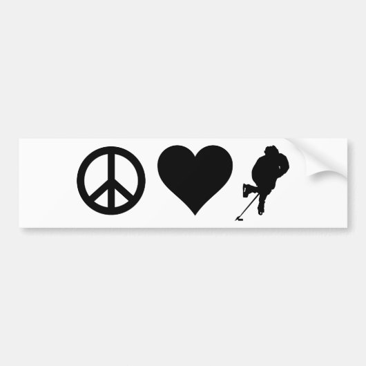 Peace Love Hockey Bumpersticker (Voorkant)