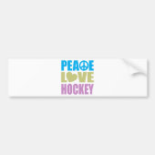 Peace Love Hockey Bumpersticker (Voorkant)