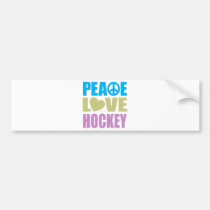 Peace Love Hockey Bumpersticker