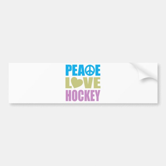 Peace Love Hockey Bumpersticker (Voorkant)