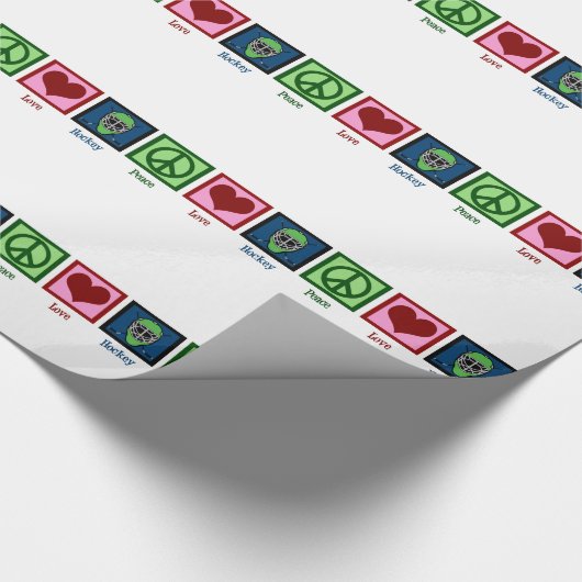 Peace Love Hockey Cadeaupapier (Hoek)