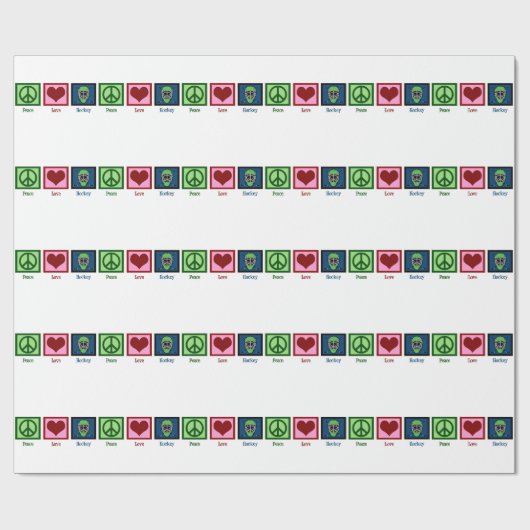 Peace Love Hockey Cadeaupapier (Vlak)