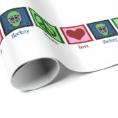 Peace Love Hockey Cadeaupapier (Rol Hoek)