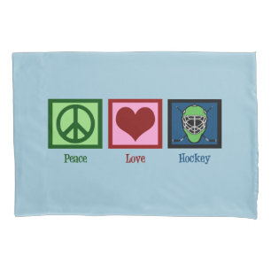 Peace Love Hockey (Goalie Mask) Kussensloop