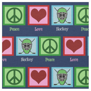 Peace Love Hockey Kerstmis Stof