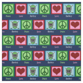 Peace Love Hockey Kerstmis Stof (Swatch)