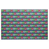 Peace Love Hockey Kerstmis Stof (Fat Quarter)