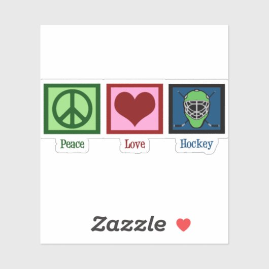 Peace Love Hockey Mask Sticker (Vel)