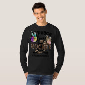 Peace Love Hockey Modmoeder Life Ma Grandma Leopa T-shirt (Voorkant volledig)