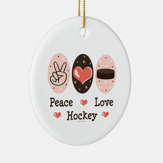 Peace Love Hockey Ornament (Rechts)