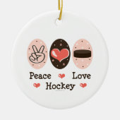 Peace Love Hockey Ornament (Voorkant)
