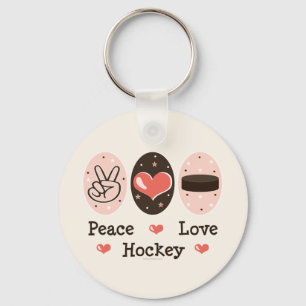 Peace Love Hockey Sleutelhanger