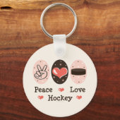 Peace Love Hockey Sleutelhanger (Voorkant)