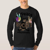 Peace Love Hockey Stepzus Life Ma Grandma Leop T-shirt (Voorkant)