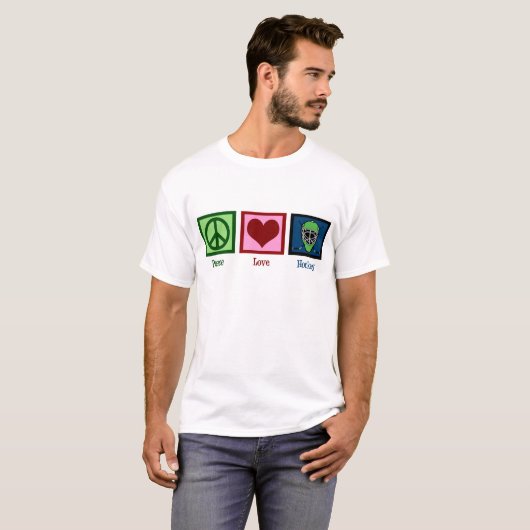 Peace Love Hockey T-shirt (Voorkant volledig)