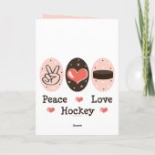 Peace Love Hockey Wenskaart Kaart (Achterkant)