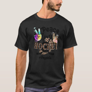 Peace Love Hockey Yaya Life Ma Grandma Leopard T-shirt