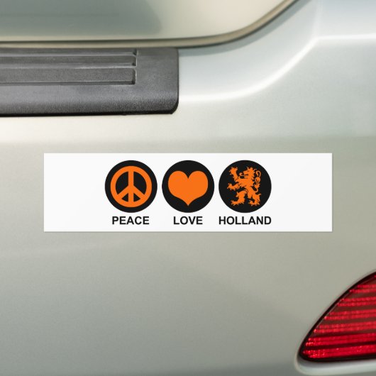 Peace Love Holland Bumpersticker (Op auto)