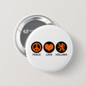 Peace Love Holland Ronde Button 5,7 Cm (Voorkant /achterkant)