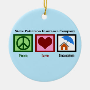 Peace Love Homeholders Insurance Company Custom Keramisch Ornament