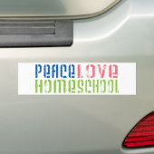 Peace Love Homeschool Bumpersticker (Op auto)
