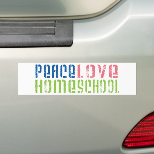 Peace Love Homeschool Bumpersticker (Op auto)