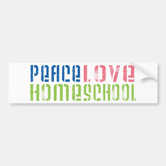 Peace Love Homeschool Bumpersticker (Voorkant)