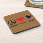 Peace Love-honden Bier Onderzetter (Linkerzijde)