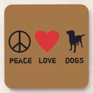 Peace Love-honden Bier Onderzetter