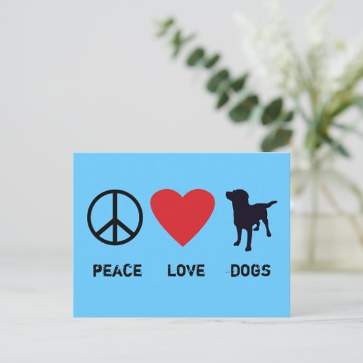 Peace Love-honden Briefkaart (Staand voorkant)