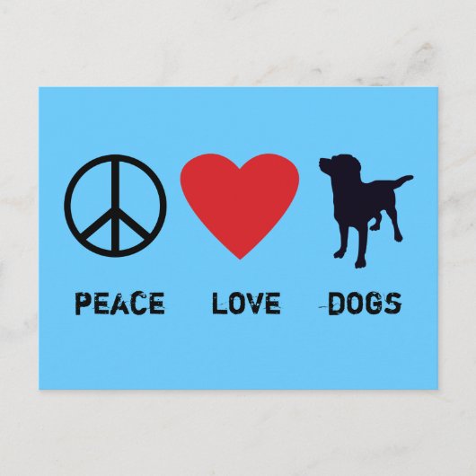 Peace Love-honden Briefkaart (Voorkant)