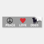 Peace Love-honden Bumpersticker (Voorkant)