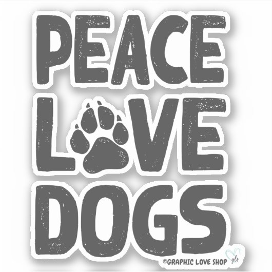 Peace Love-honden © GraphicLoveShop Sticker (Voorkant)