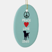 Peace Love-honden Keramisch Ornament (Rechts)