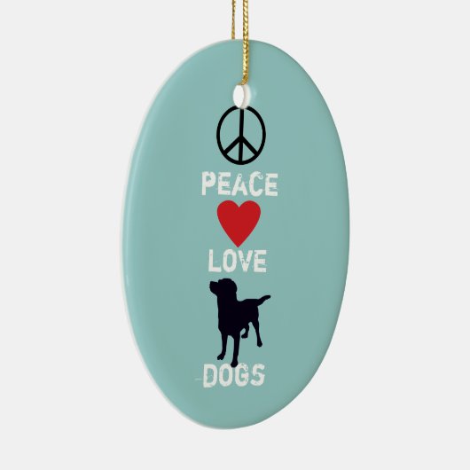 Peace Love-honden Keramisch Ornament (Rechts)