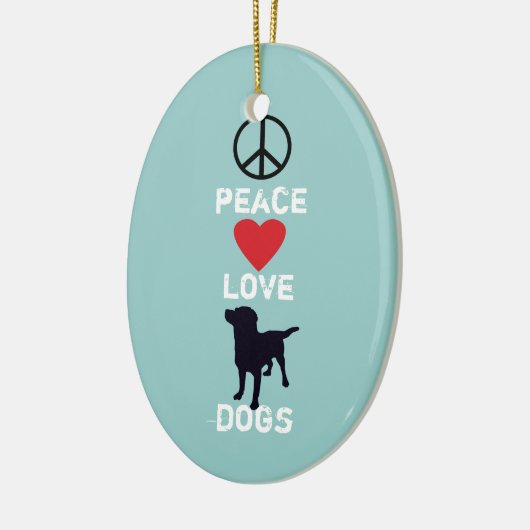 Peace Love-honden Keramisch Ornament (Links)