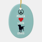 Peace Love-honden Keramisch Ornament (Voorkant)