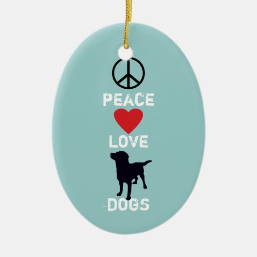 Peace Love-honden Keramisch Ornament (Voorkant)