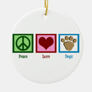 Peace Love-honden Keramisch Ornament