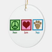 Peace Love-honden Keramisch Ornament (Links)