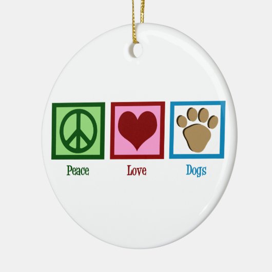 Peace Love-honden Keramisch Ornament (Links)