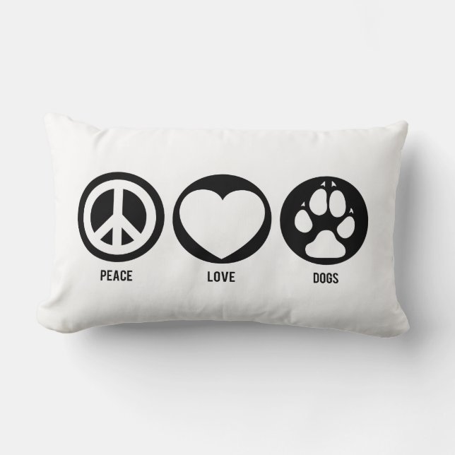 Peace Love-honden Kussen (Voorkant)